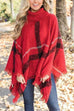 Rebadress Soft Tassel Lattice Cloak Poncho Sweater