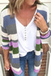 Rebadress Soft Rainbow Striped Sweater Cardigan