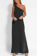 Rebadress Sleeveless One Shoulder Side Split Maxi Dress