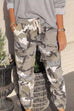 Rebadress Camo Elastic Mid Belt Waist Cargo Pants