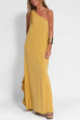 Rebadress Sleeveless One Shoulder Side Split Maxi Dress