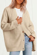 Rebadress Button Down V Neck Loose Ribbed Knit Cardigan