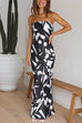 Rebadress Off Shoulder Sleeveless Geometric Printed Maxi Party Dress