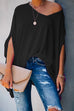 RD V Neck Batwing Short Sleeve Loose T Shirt