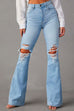 Rebadress Distressed Bell Bottoms Ripped Trendy Jeans