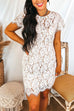 Rebadress Short Sleeve Hollow Out Lace Pencil Dress