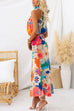 Rebadress Sleeveless Tie Neck Waisted Floral Print Maxi Dress