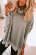 Rebadress Cowl Neck Color Block Side Split Sweatshirt