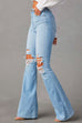 Rebadress Distressed Bell Bottoms Ripped Trendy Jeans