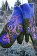 Rebadress Christmas Gift Flower Embroidery Mittens