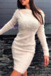 Rebadress Crewneck Stretchy Fuzzy Bodycon Dress