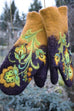 Rebadress Christmas Gift Flower Embroidery Mittens