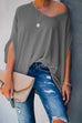 RD V Neck Batwing Short Sleeve Loose T Shirt