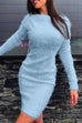 Rebadress Crewneck Stretchy Fuzzy Bodycon Dress