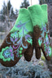 Rebadress Christmas Gift Flower Embroidery Mittens