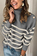 Rebadress Turtleneck Striped Loose Pullover Tops(in 3 Colors)