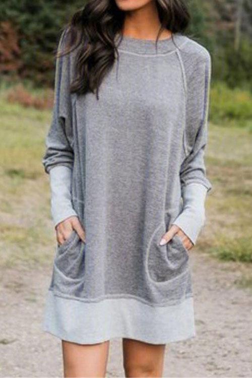 Rebadress Maureen Pockets Casual Sweatershirt Dress