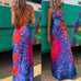 Rebadress Criss Cross Backless Tie Dye Maxi Cami Dress