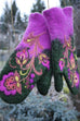 Rebadress Christmas Gift Flower Embroidery Mittens