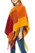 Rebadress Rainbow Plaid Tassel Shawl Cloak