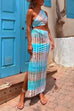 Rebadress One Shoulder Cut Out Waist Side Split Tie Dye Maxi Dress