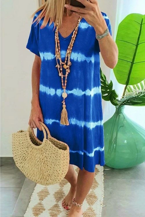 Rebadress Hope Tie Dye Casual Loose Midi Dress