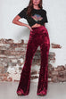 Rebadress High Waist Wide Leg Long Velvet Pants