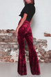 Rebadress High Waist Wide Leg Long Velvet Pants