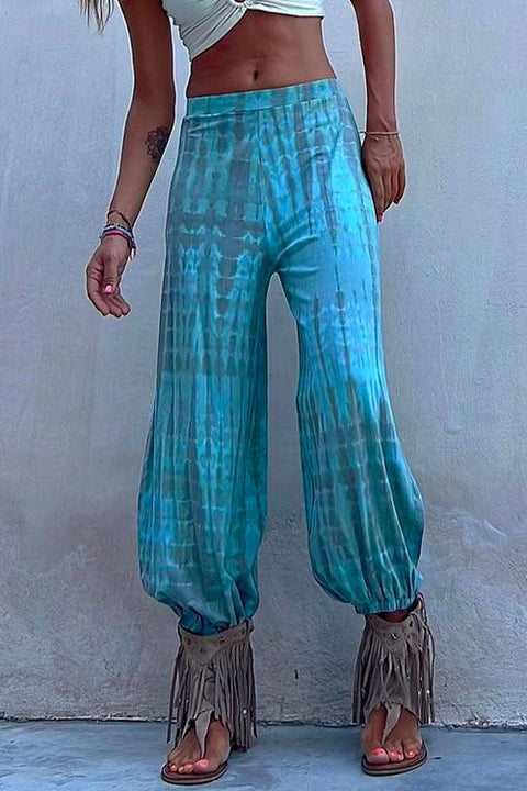 Rebadress Tie Dye Side Slit Loose Lantern Pants