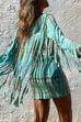 Rebadress Tassel Long Sleeve Tie Dye Bodycon Dress