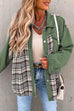 Rebadress Button Down Long Sleeve Splice Plaid Jacket