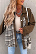 Rebadress Button Down Long Sleeve Splice Plaid Jacket