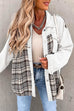 Rebadress Button Down Long Sleeve Splice Plaid Jacket