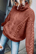 Rebadress Winter Turtleneck Long Sleeve Solid Knit Sweater