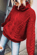 Rebadress Winter Turtleneck Long Sleeve Solid Knit Sweater