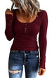 Rebadress Crewneck Buttons Long Sleeve Bottoming Top