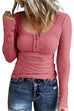 Rebadress Crewneck Buttons Long Sleeve Bottoming Top