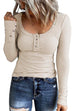 Rebadress Crewneck Buttons Long Sleeve Bottoming Top