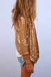 Rebadress Open Front Long Sleeve Sequin Cardigans