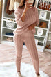Rebadress Crewneck Long Sleeve Sweater and Slim Fit Pants Solid Set