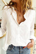 Rebadress Solid Button Down Cotton Linen Blouse Shirt