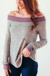 Rebadress Casual Off Shoulder Long Sleeve Knit Sweater