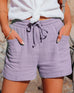 Rebadress Tie Waist Cotton Linen Shorts with Pockets