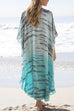 Rebadress Deep V Neck Tie Dye Side Split Beach Dress