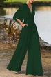 Rebadress Deep V Neck High Waist Wide Leg Jumpsuit