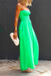 Rebadress Strapless Smocked Pocketed Wide Leg Jumpsuit