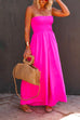 Rebadress Strapless Smocked Pocketed Wide Leg Jumpsuit