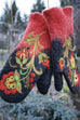 Rebadress Christmas Gift Flower Embroidery Mittens