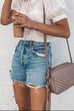 Rebadress Street Style Raw Hem Ripped Shorts with Pockets