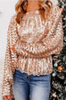 Rebadress Sparkly Crewneck Ruffle Sequin Tops